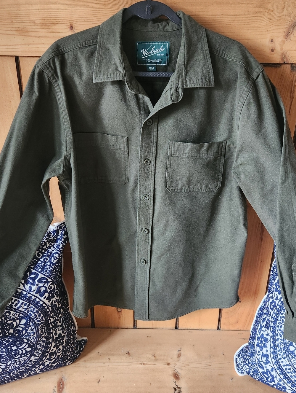 Woolrich Olive Green Utility Shirt Jacket